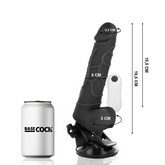 BASECOCK - VIBRADOR REALISTA CON TESTICULOS A CONTROL REMOTO 19,5 CM -O- 4 CM